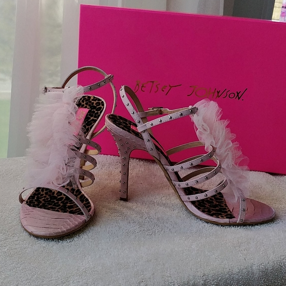 Betsey Johnson Shoes - Betsey Johnson Strappy Studded Sandals w/ Ruffle